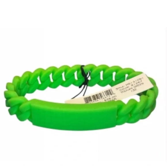 Marc By Marc Jacobs, Hot Pink/Yellow/Green Silicone Bracelet - Picture 7 of 7